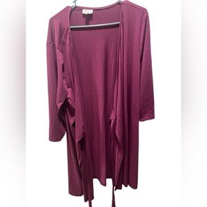 LulaRoe Solid Purple Wrap Dress Plus Size 3X Sleeves Tie